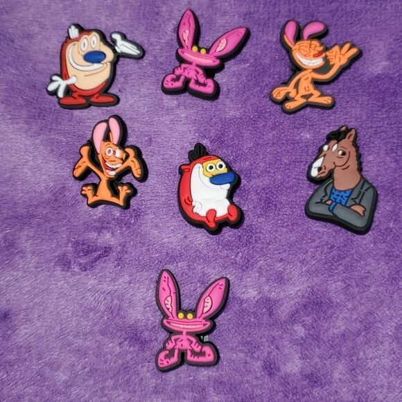 7 Nickelodeon Ren Stimpy Real Monsters Bojack Horseman Crocs Jibbitz Shoe Charms - Picture 1 of 3